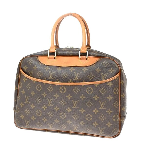 LOUIS VUITTON LV Logo Deauville Hand Bag Monogram Leather Brown M47270 70EE923 - Picture 1 of 16